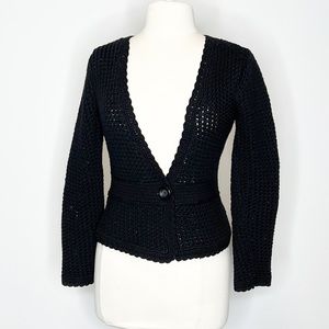 100% Wool M. Tsubomi Open Front Cardigan Sweater